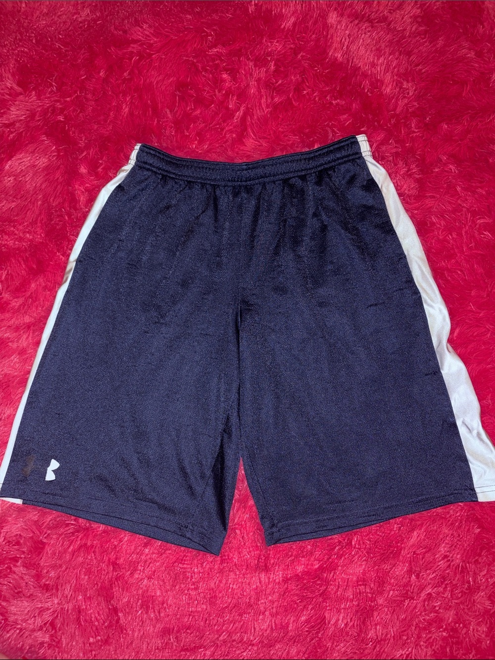 Under Armour Black Shorts with White Side Panels - Kids